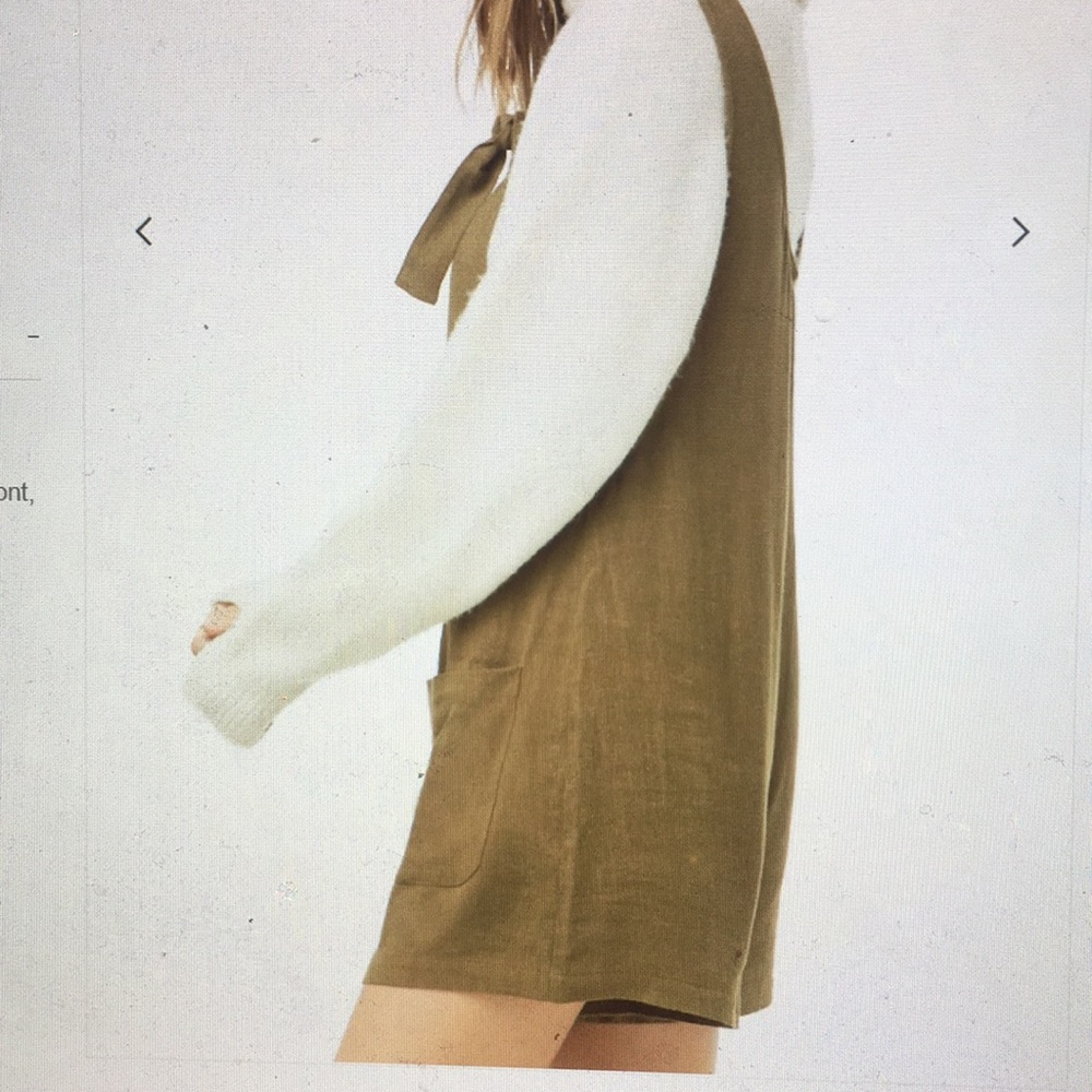 Linen-Blend Button-Front Romper - Picture 2 of 3